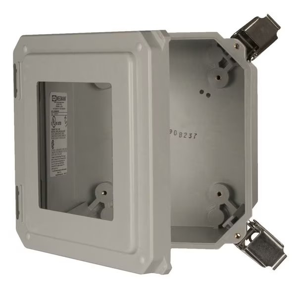 Fiberglass Enclosure, 8 in H, 6 in W, 4 in D, NEMA 4X, Hinged, Wiegmann, Mfr#: HW-80604CHQRW